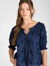 Load image into Gallery viewer, Navy Embroidered 3D Floral Top