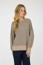 Load image into Gallery viewer, Khaki Jacquard Crew Neck Sweater