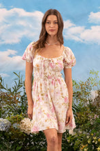 Load image into Gallery viewer, Pink Floral Puff Sleeve Dress