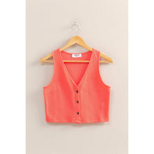 Load image into Gallery viewer, Coral Button Down Vest