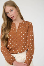 Load image into Gallery viewer, Black Polka Dot Henley Top