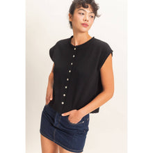 Load image into Gallery viewer, Red Rolled Edge Button Front Sweater Vest