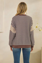 Load image into Gallery viewer, Brown/Taupe Stripe Color Block Top