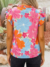 Load image into Gallery viewer, Floral Printed V Neck Ruffle Trim Top