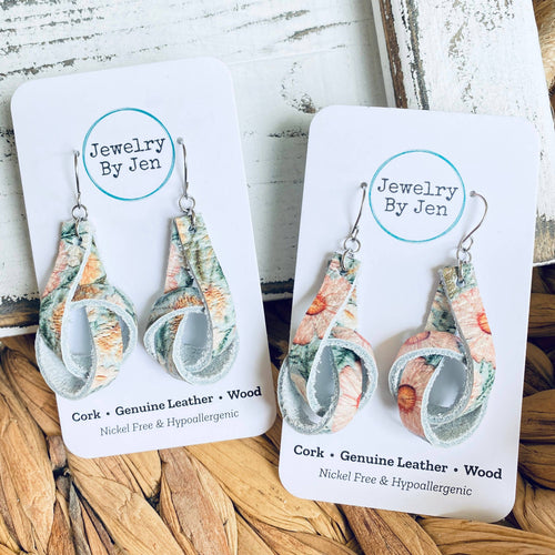Knot Earrings: Sage & Peach Earrings