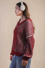 Load image into Gallery viewer, Wine Two Tone Sweater
