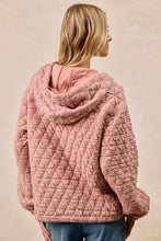 Load image into Gallery viewer, Quilting Knit Buttoned Hoodie Top With Pocket