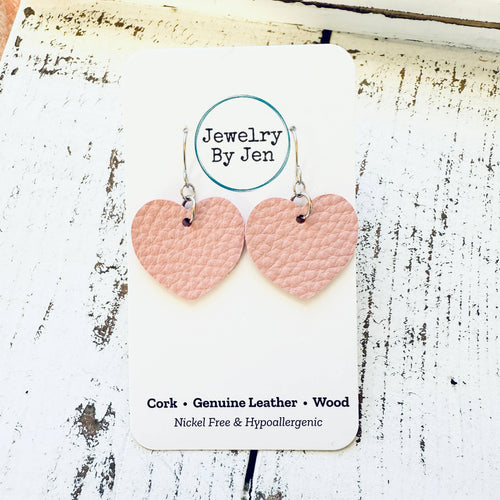Heart Earrings (Small): Pink