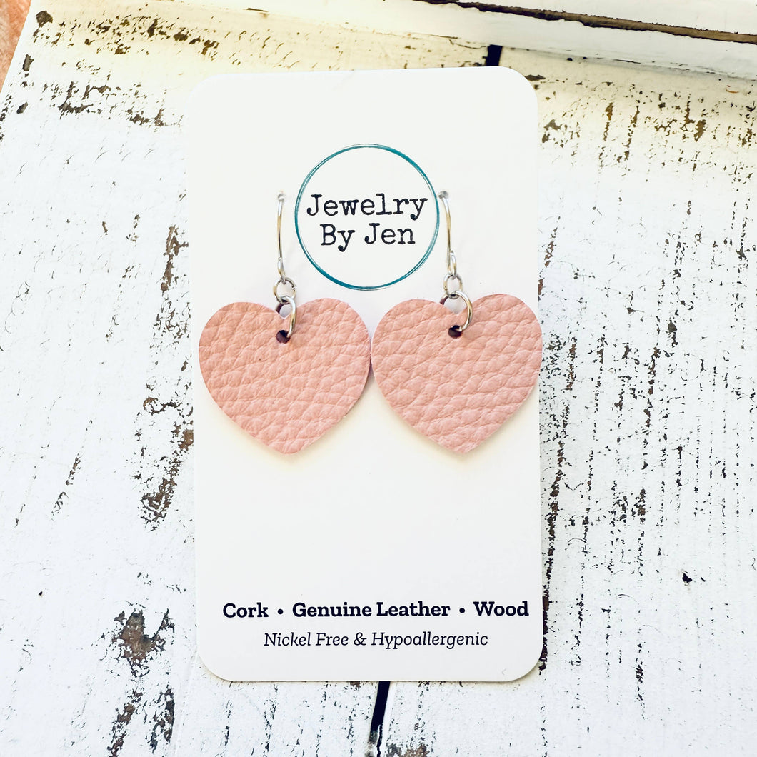 Heart Earrings (Small): Pink