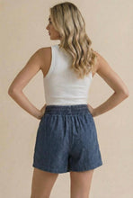 Load image into Gallery viewer, Elastic Waist String Chambray Skort