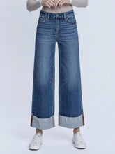 Load image into Gallery viewer, Vervet High Rise Drk Wash Cuffed Ankle Wide Jeans