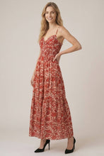 Load image into Gallery viewer, Red Twist Smocking Asymmetrical Maxi Dress