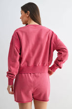 Load image into Gallery viewer, Plum Pink Mineral Wash Luxe Cropped Sweatshirt