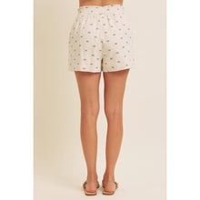 Load image into Gallery viewer, Cream Bow Linen Stretchy Shorts