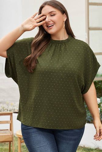 Moss Green Size Swiss Dot Top