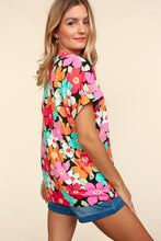 Load image into Gallery viewer, V Neck Multi Color Floral Dolman Top