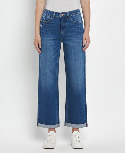 Vervet High Rise Cuffed Baggy Straight Jeans