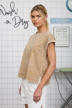 Load image into Gallery viewer, Light Olive Washed Extended Shoulder Top