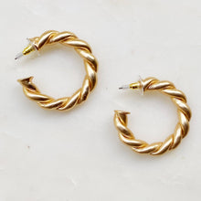 Load image into Gallery viewer, Riley Braided Hoop Earrings: Gold