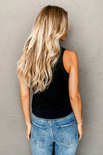 Load image into Gallery viewer, Black Faux Leather Crew Neck Tank