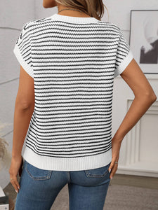 White & Black Sweater Top