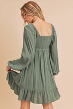 Load image into Gallery viewer, Eucalyptus Green Puff Sleeve Dress