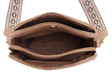 Load image into Gallery viewer, Mila 3 Compartment Crossbody Bag With Guitar Strap: Nude