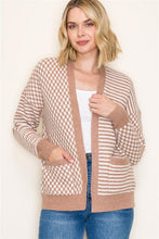 Load image into Gallery viewer, Camel Checkerboard Cardigan