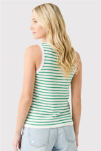 Load image into Gallery viewer, Green Sweet Stripe Tank