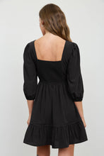 Load image into Gallery viewer, Black Lace Trim Square Neck Mini Dress
