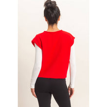 Load image into Gallery viewer, Red Rolled Edge Button Front Sweater Vest