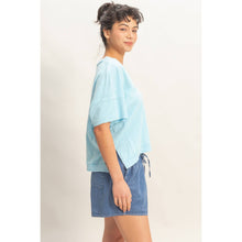 Load image into Gallery viewer, Blue Oversized V-Neck Top