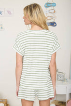 Load image into Gallery viewer, Olive Stripe Short Sleeve Top