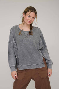 Charcoal Washed Exposed Side Seem