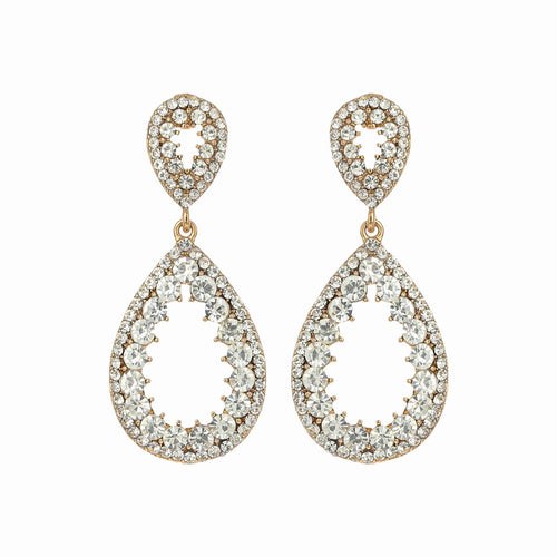 Gold 2-Tier Rhinestone Teardrop