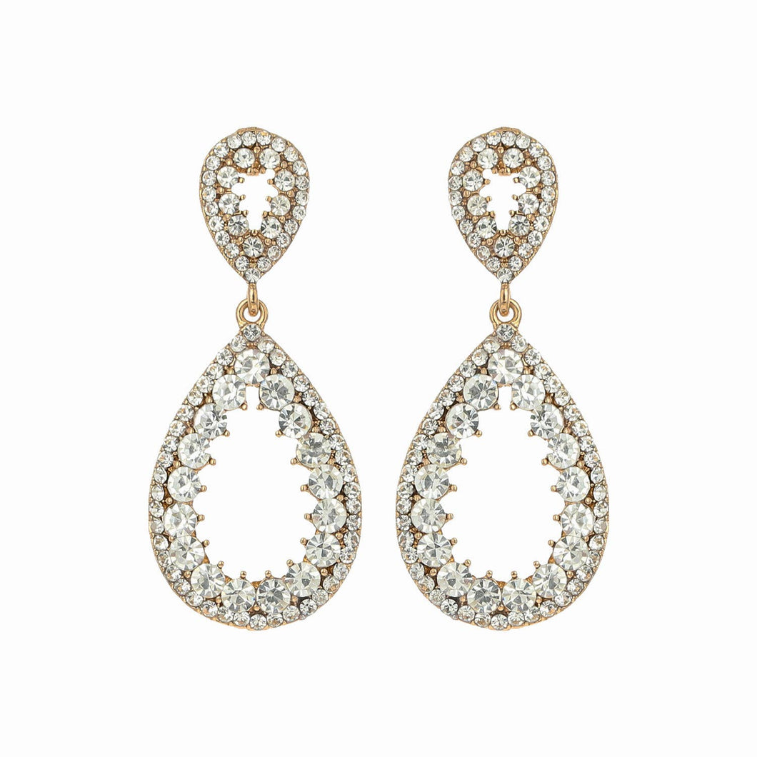 Gold 2-Tier Rhinestone Teardrop
