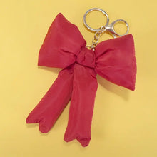 Load image into Gallery viewer, Puffy Bow Ribbon Bag Charm Keychain