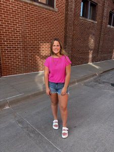 Fuchsia Boat Neck Top