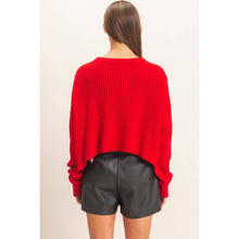 Load image into Gallery viewer, Red Oversized Cropped Sweater