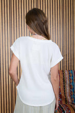 Load image into Gallery viewer, Cream V Neck Textured Top