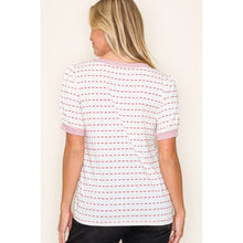 Load image into Gallery viewer, Red Stripe Contrast Dotted Top