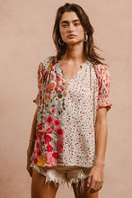 Load image into Gallery viewer, Mix Print Peasant Top