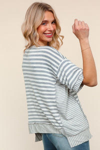 Gray Oversized Reverse Stitching Top