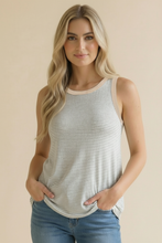 Load image into Gallery viewer, Round Neck Color Block Multi Stripe Tank