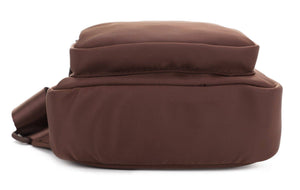 Kristen Nylon Multi Pocket Sling Bag: Brown