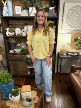 Load image into Gallery viewer, Buttercup Textured Ruffle V-Neck Top