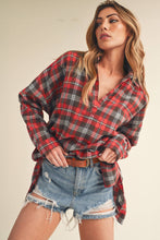 Load image into Gallery viewer, Red Plaid Pullover Flannel