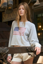Load image into Gallery viewer, Grey USA Flag Long Sleeve Top