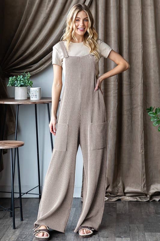 Oatmeal Urban Ribbed Jumpsuit