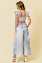 Load image into Gallery viewer, Blue Gauze Wide Leg Jumpsuit